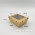 Caja de papel kraft de alta calidad con ventana 500ml